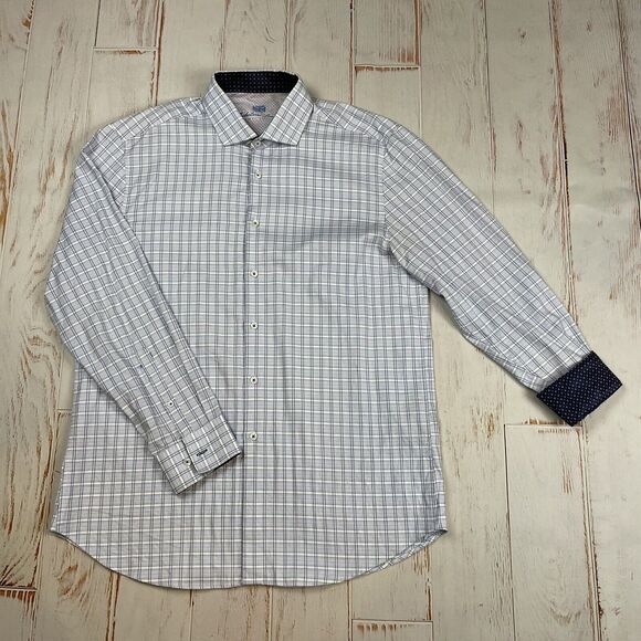 Michelson's London Long Sleeve, Flip Cuffs, Button Front, Dress Shirt, Size L - Picture 1 of 3